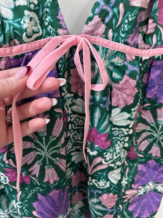 Olivaceous Floral Mini Dress In Green And Purple - Size Medium - Picture 4 of 12